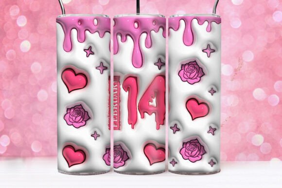 3D Inflated February 14 Pink Tumbler: A Creative and Business Opportunity for Designers and Entrepreneurs