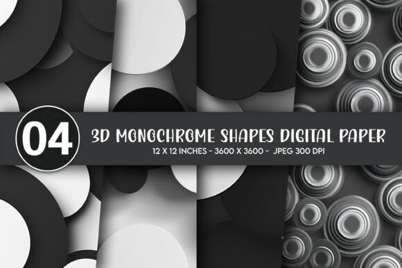 3D Monochrome Shapes Digital Paper: A Versatile Asset for Modern Design