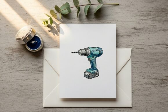 3D PNG of Teal Cordless Power Drill for Design