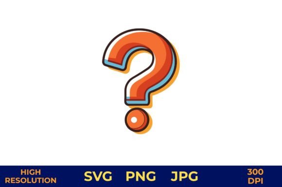 3D Question Mark Vector Icon in Colors for Design