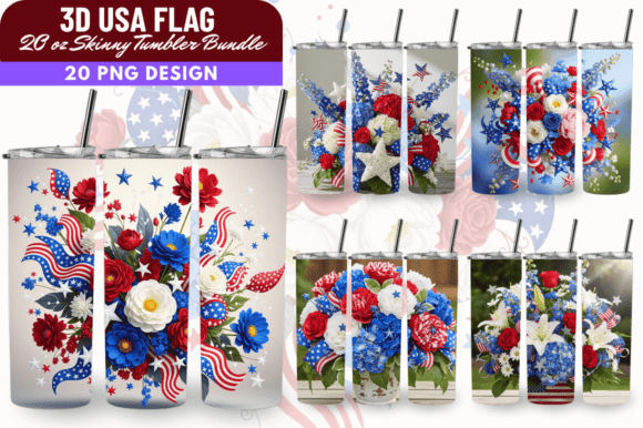 3D USA Flag 4th of July Tumbler Bundle: Strategic Asset for Seasonal Sublimation Success
