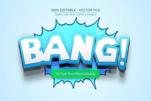Bang Comic Pop Art 3D Text Effect: Elevating Retro Design with Editable Vectors