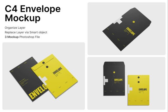 C4 Envelope 3D Mockup for Professional Branding