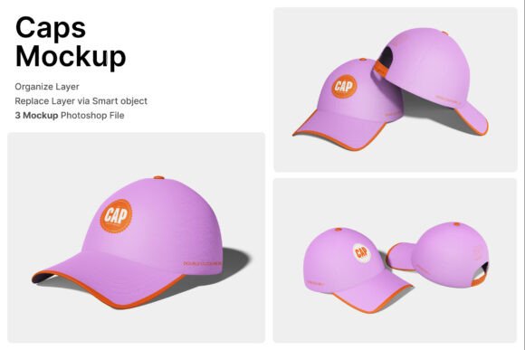 Caps 3D Mockup: Elevating Fashion Branding and Streetwear Merchandise