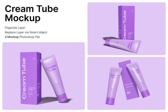 Cosmetic Tube 3D Mockup for Skincare Branding