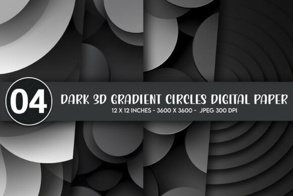 Dark 3D Gradient Circles Digital Paper: Elevating Modern Visual Design