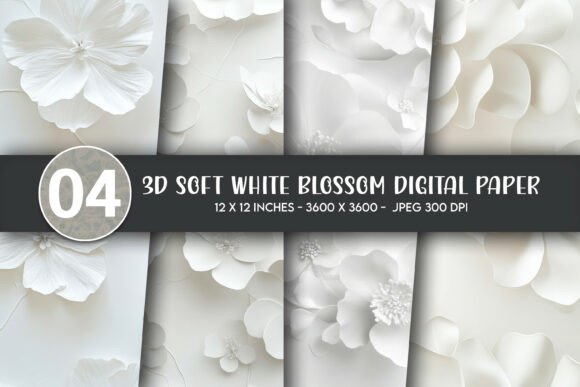 Elevating Digital Design: The Strategic Value of 3D Soft White Blossom Digital Paper