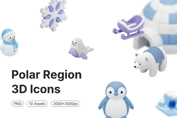 Elevating Visual Storytelling with Polar Region 3D Icons in Modern Digital Design