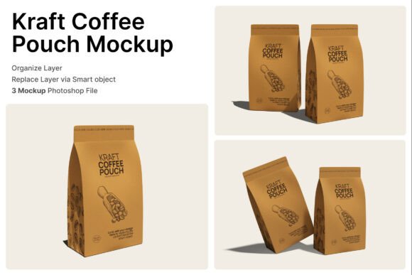 Evaluating the Kraft Coffee Pouch 3D Mockup for Packaging Design