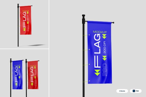 Flag Events 3D Mockup: Visualizing Outdoor Branding with Realistic Fabric Displays