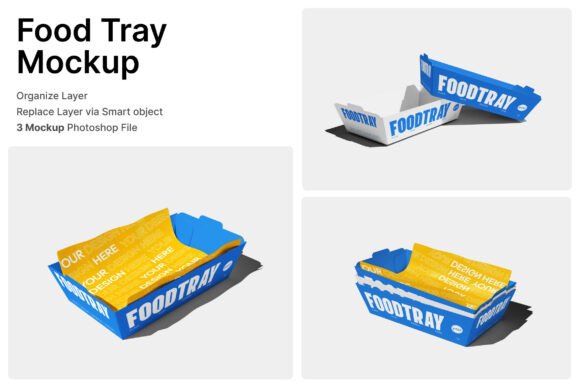 Food Tray 3D Mockup: Elevating Takeaway Packaging and Fast Food Branding