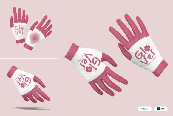 Gloves 3D Mockup: Realistic Handwear Presentation