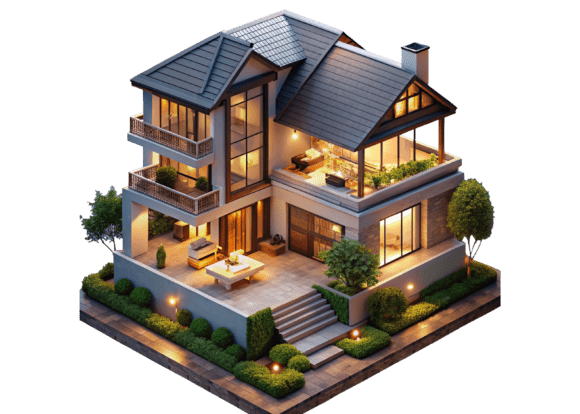 High Quality 3D House Icon PNG