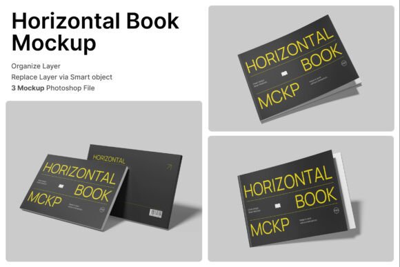 Horizontal Book 3D Mockup for Landscape Designs