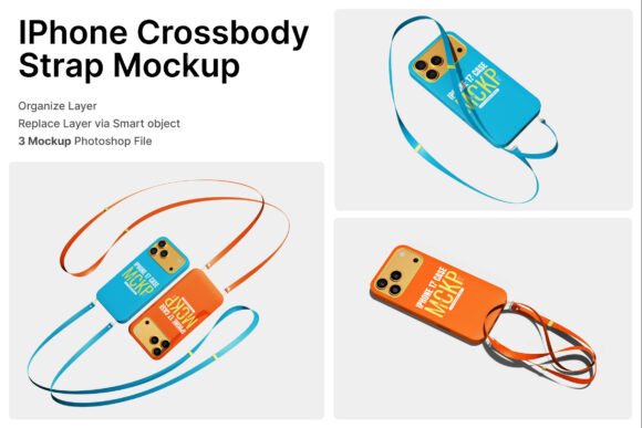 iPhone 17 Pro Crossbody Strap 3D Mockup: Elevating Mobile Accessory Presentation