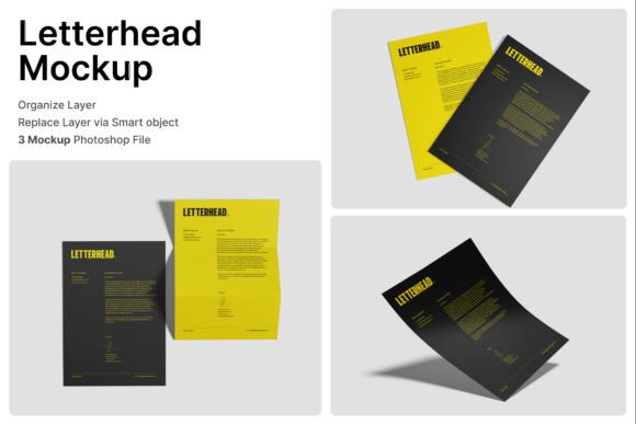 Letterhead A4 3D Mockup for Realistic Stationery