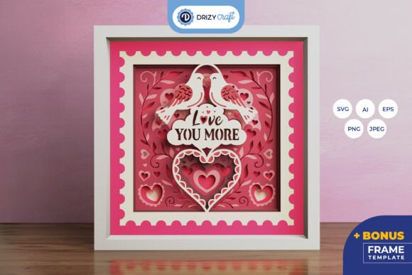 Love Shadow Box - Valentine's 3D SVG: A Romantic Craft for Every Occasion