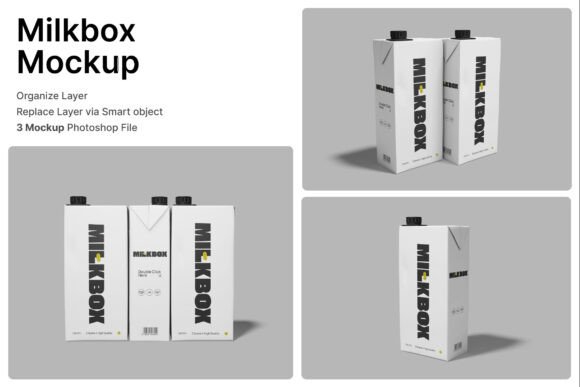 Milk Box 3D Mockup: Realistic Dairy Packaging Design