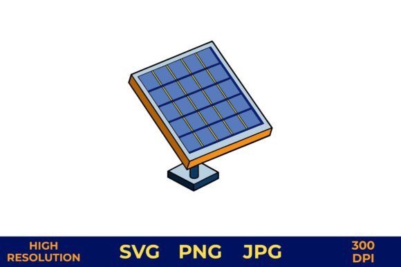 Modern Solar Panel Design: The 3D Solar Panel Vector with Blue Cells