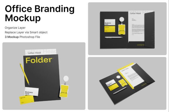 Office Branding 3D Mockup: Elevating Corporate Identity Presentations