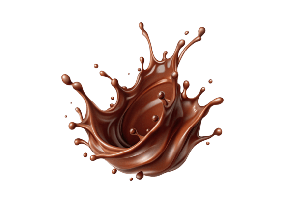 Png Chocolate Swirl Splash 3D Icon for Creative Designs