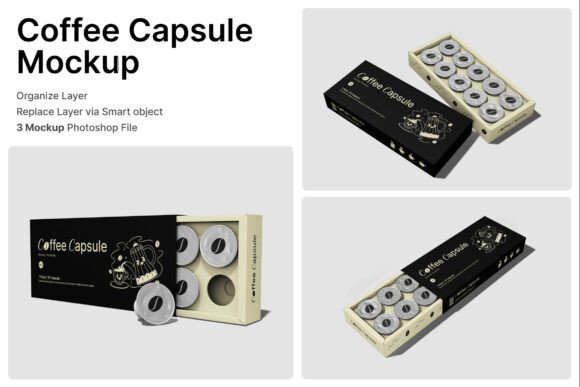 Premium Coffee Capsule 3D Mockup for Branding