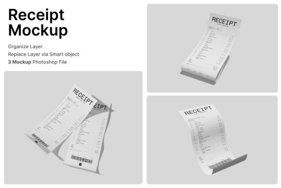 Receipt 3D Mockup for Branding