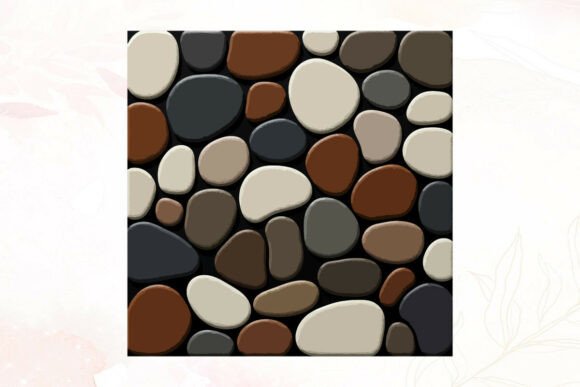 Smooth 3D Pebble Stone Pattern: A Versatile Watercolor Resource for Creative Professionals