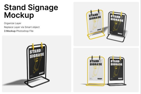 Stand Signage 3D Mockup: Elevating Visual Merchandising and Brand Presentation