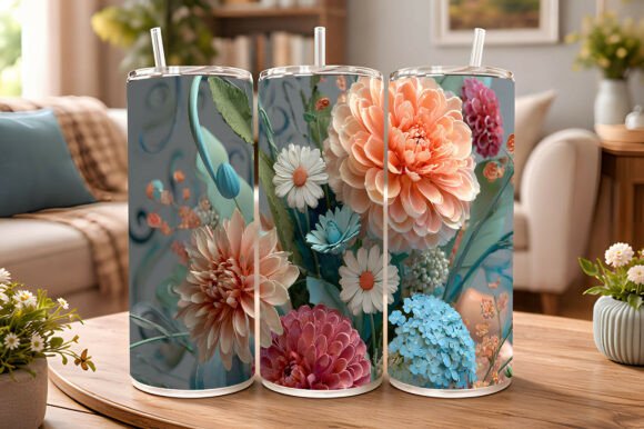 Strategic Application of the 3D Floral Dahlia Daisy Tumbler Wrap in Product Development