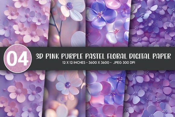 Strategic Applications of 3D Pink Purple Pastel Floral Digital Assets in Creative Commerce