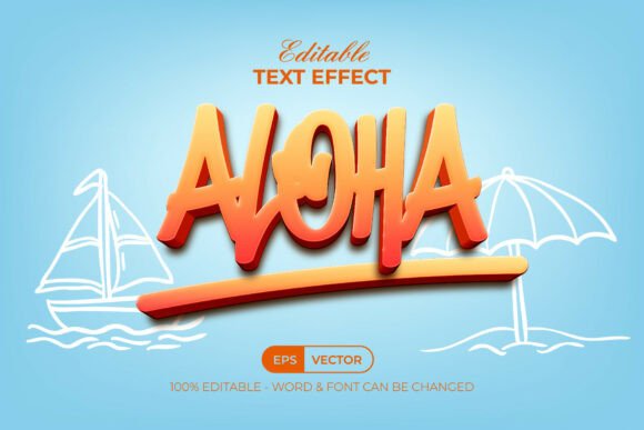 Summer Text Effect 3D Style for Instant Design