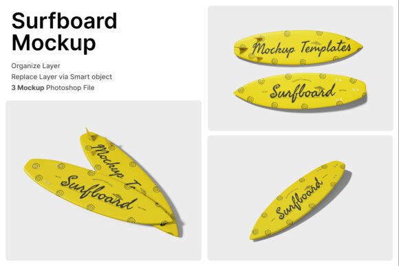 Surfboard 3D Mockup: Elevating Coastal Branding and Equipment Visualization