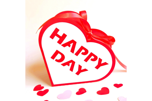 SVG Templates. FAVOR BOX. 3D Heart Box.